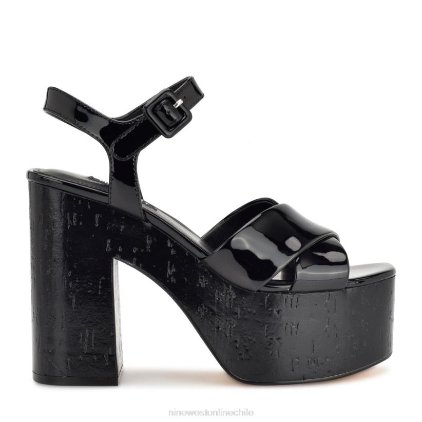 Nine West sandalias con plataforma rilay 2Z2T159 charol negro Nine West chile outlet