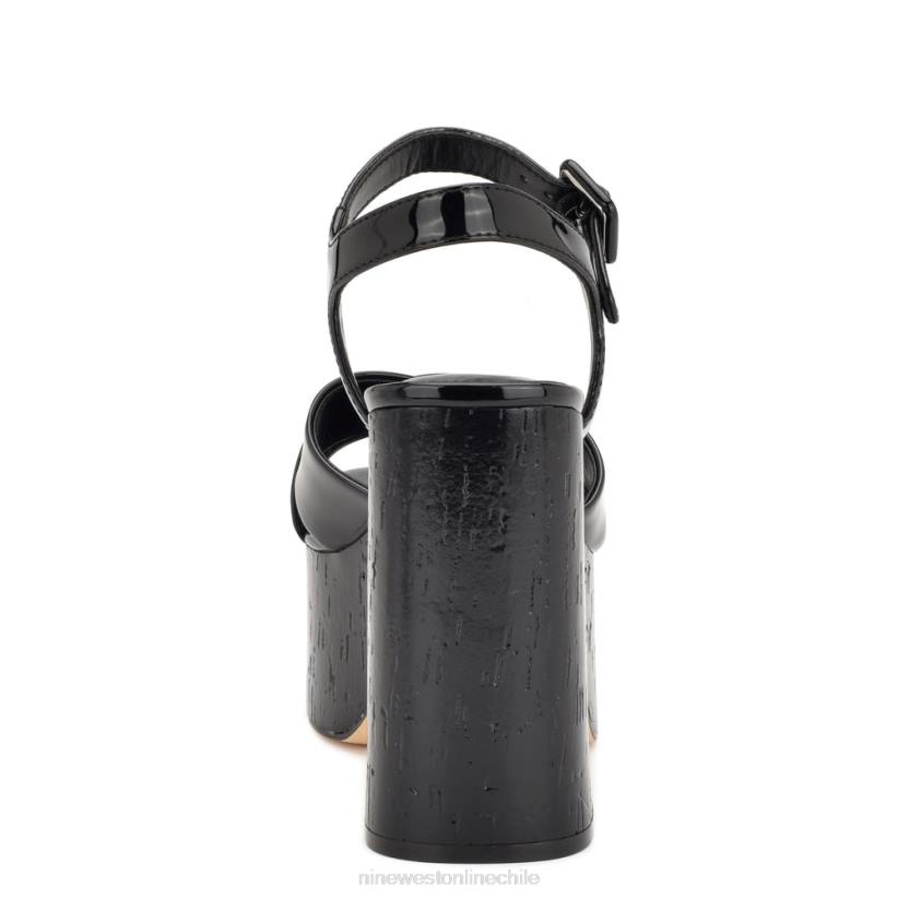 Nine West sandalias con plataforma rilay 2Z2T159 charol negro Nine West chile outlet