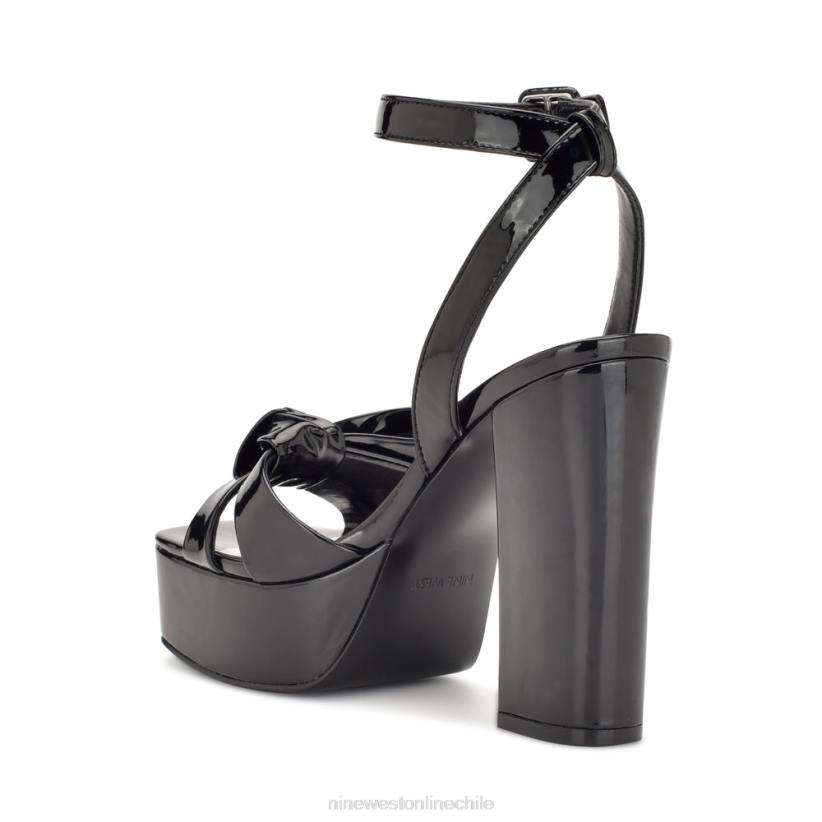 Nine West sandalias con plataforma rippa 2Z2T351 charol negro Nine West chile outlet