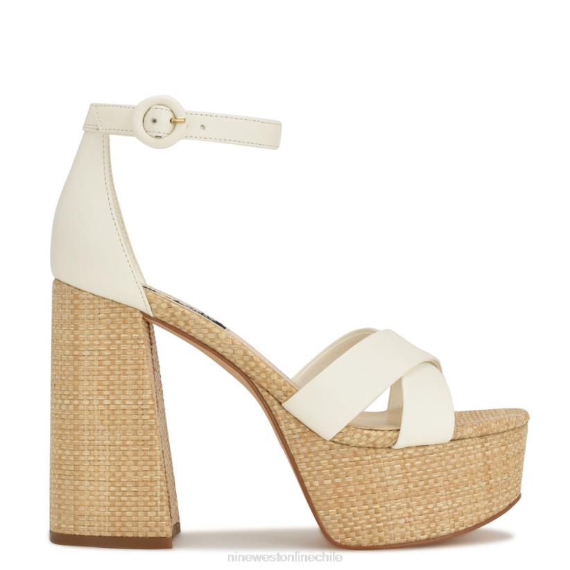 Nine West sandalias con plataforma willie 2Z2T274 rafia blanca Nine West cartera negra