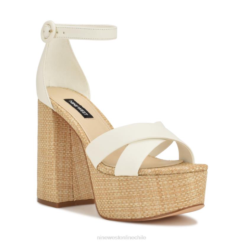 Nine West sandalias con plataforma willie 2Z2T274 rafia blanca Nine West cartera negra