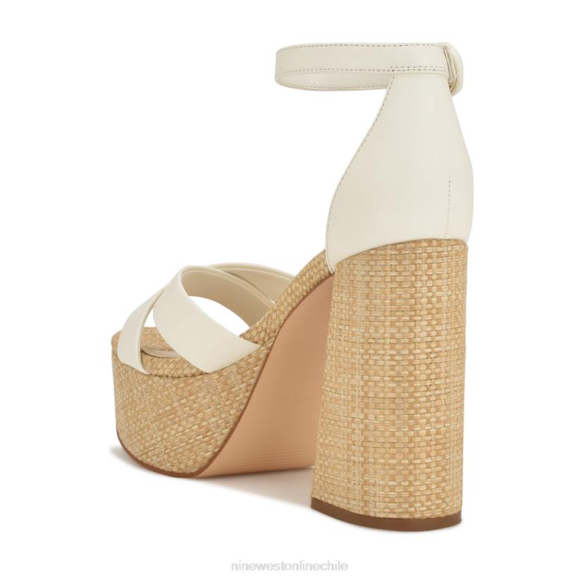 Nine West sandalias con plataforma willie 2Z2T274 rafia blanca Nine West cartera negra