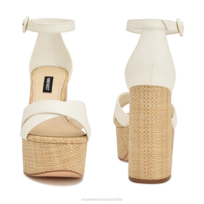 Nine West sandalias con plataforma willie 2Z2T274 rafia blanca Nine West cartera negra
