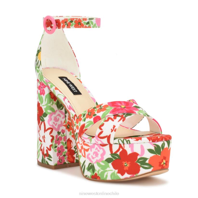 Nine West sandalias con plataforma willie 2Z2T305 blanco multifloral Nine West shoes