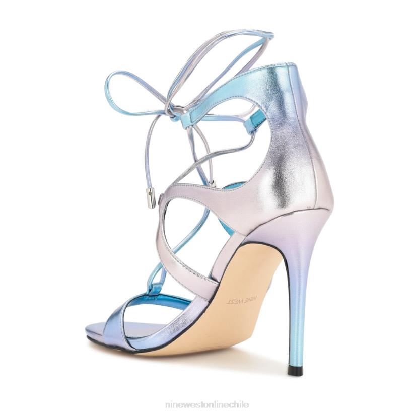 Nine West sandalias con tacón cruzado mindi 2Z2T1797 azul metalizado Nine West chile outlet