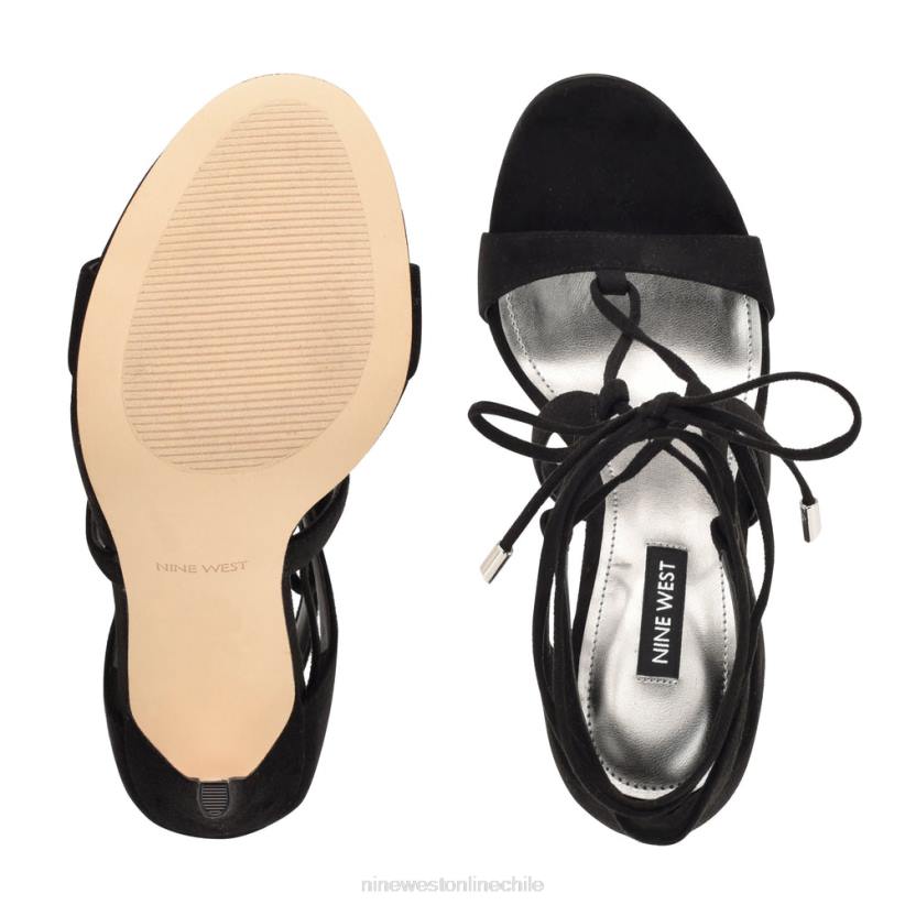Nine West sandalias con tacón cruzado mindi 2Z2T1798 ante negro Nine West cartera negra