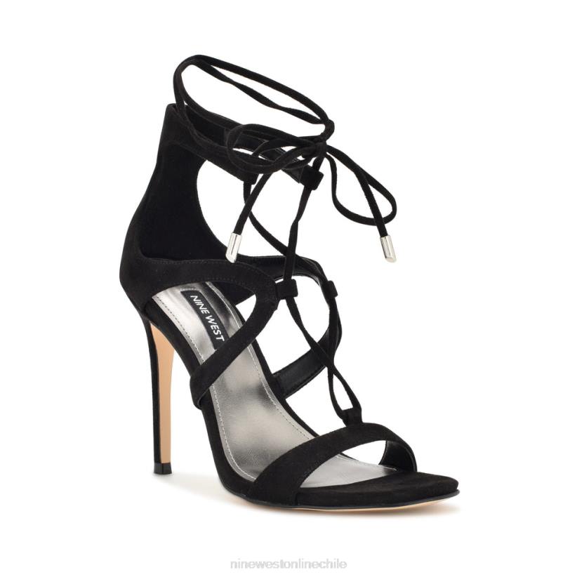 Nine West sandalias con tacón cruzado mindi 2Z2T372 ante negro Nine West sandals