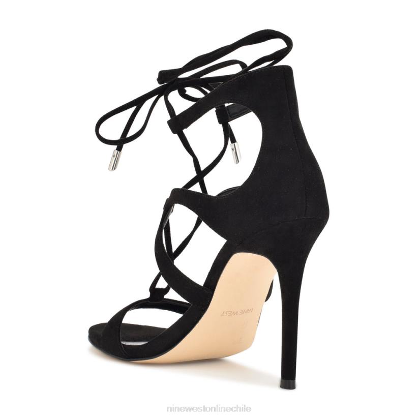 Nine West sandalias con tacón cruzado mindi 2Z2T372 ante negro Nine West sandals