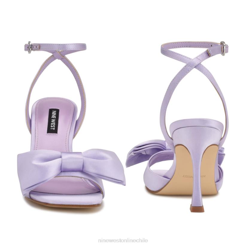 Nine West sandalias con tacón cruzado yaway 2Z2T269 satén morado Nine West shoes