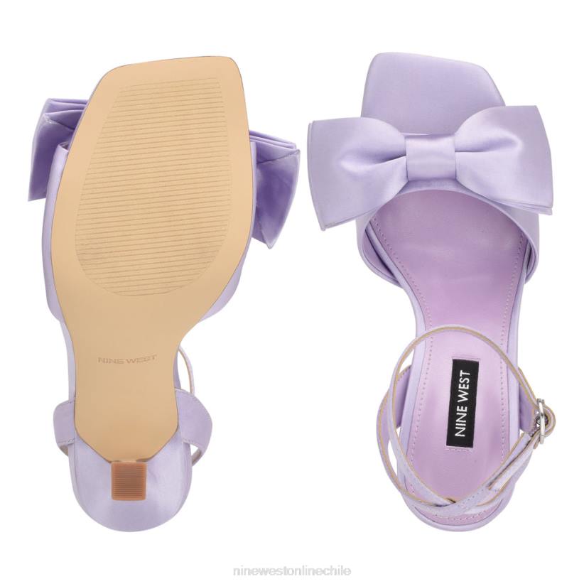 Nine West sandalias con tacón cruzado yaway 2Z2T269 satén morado Nine West shoes