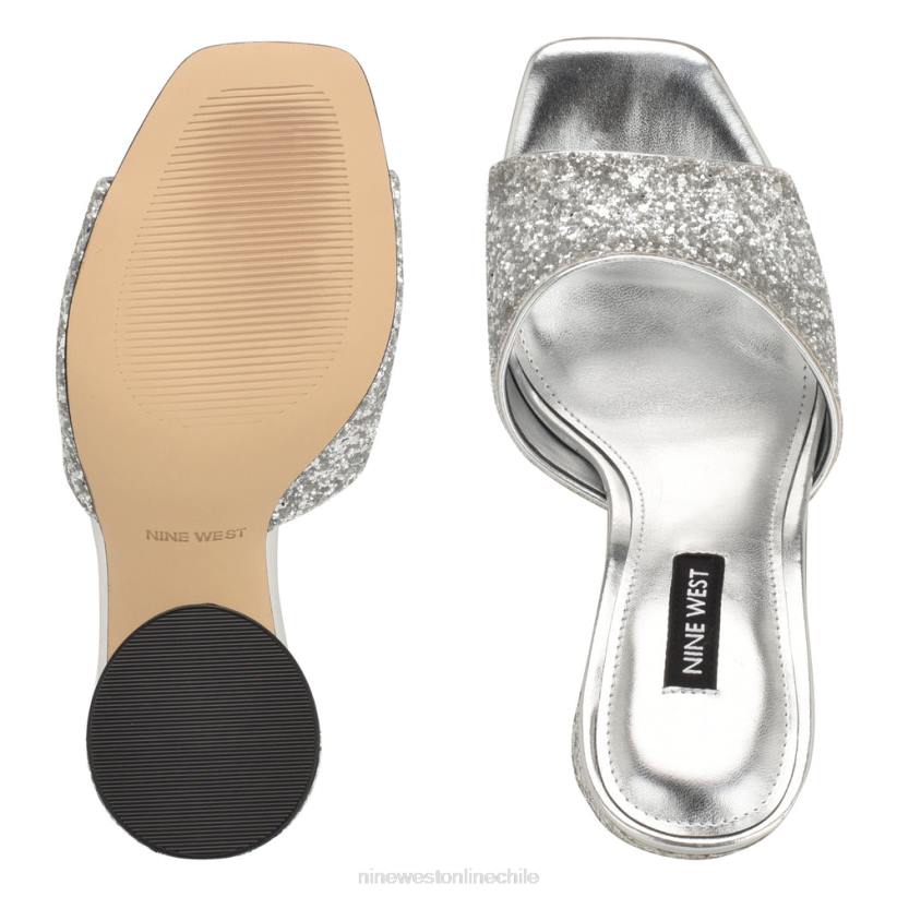 Nine West sandalias con tacón excitat 2Z2T301 brillo plateado Nine West zapatillas chile