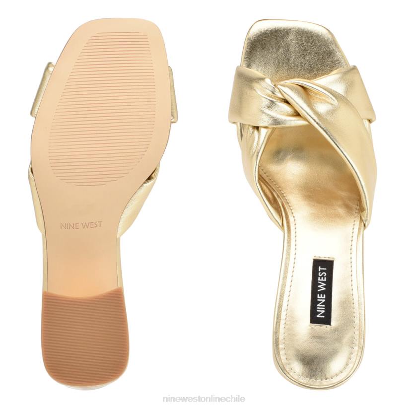 Nine West sandalias con tacón fruncido 2Z2T328 platino Nine West cartera negra