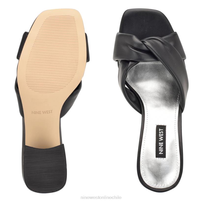 Nine West sandalias con tacón fruncido 2Z2T329 negro Nine West shoes