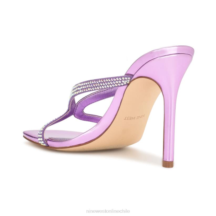 Nine West sandalias con tacón retorcido 2Z2T368 morado metalico Nine West chile carteras
