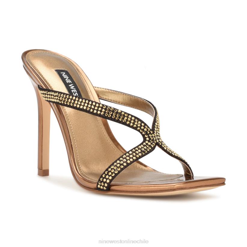 Nine West sandalias con tacón retorcido 2Z2T369 oro oscuro Nine West chile outlet
