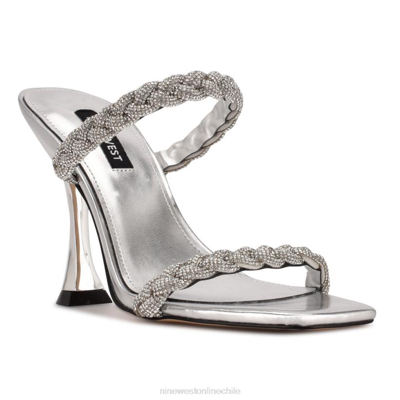 Nine West sandalias con tacón y cremallera 2Z2T386 cristal de plata Nine West chile carteras