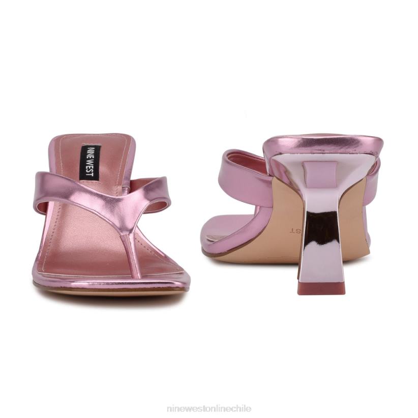 Nine West sandalias de dedo con tacón Nest 2Z2T1928 rosa metalizado Nine West chile carteras