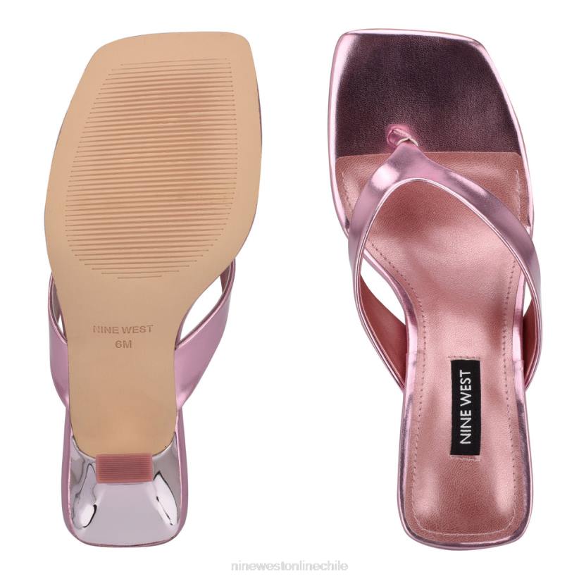 Nine West sandalias de dedo con tacón Nest 2Z2T1928 rosa metalizado Nine West chile carteras