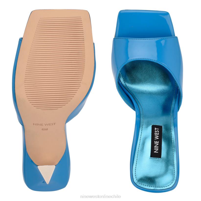 Nine West sandalias de tacón aurea 2Z2T502 patente azul Nine West cartera negra