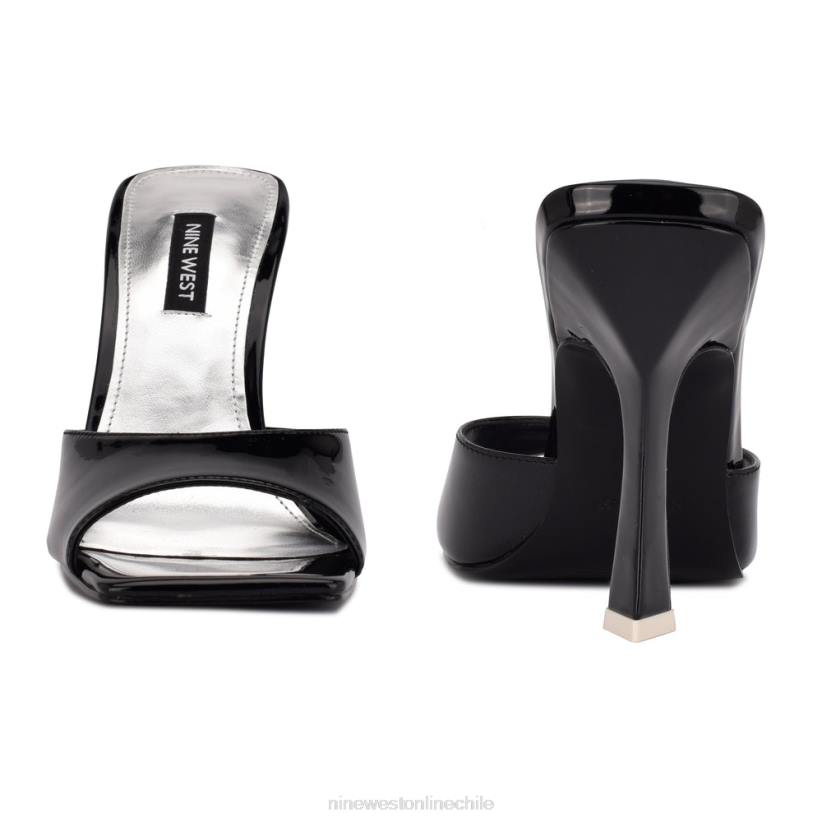 Nine West sandalias de tacón aurea 2Z2T503 charol negro Nine West shoes