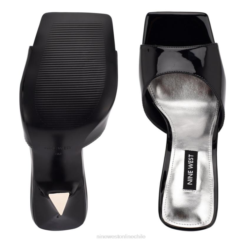Nine West sandalias de tacón aurea 2Z2T503 charol negro Nine West shoes