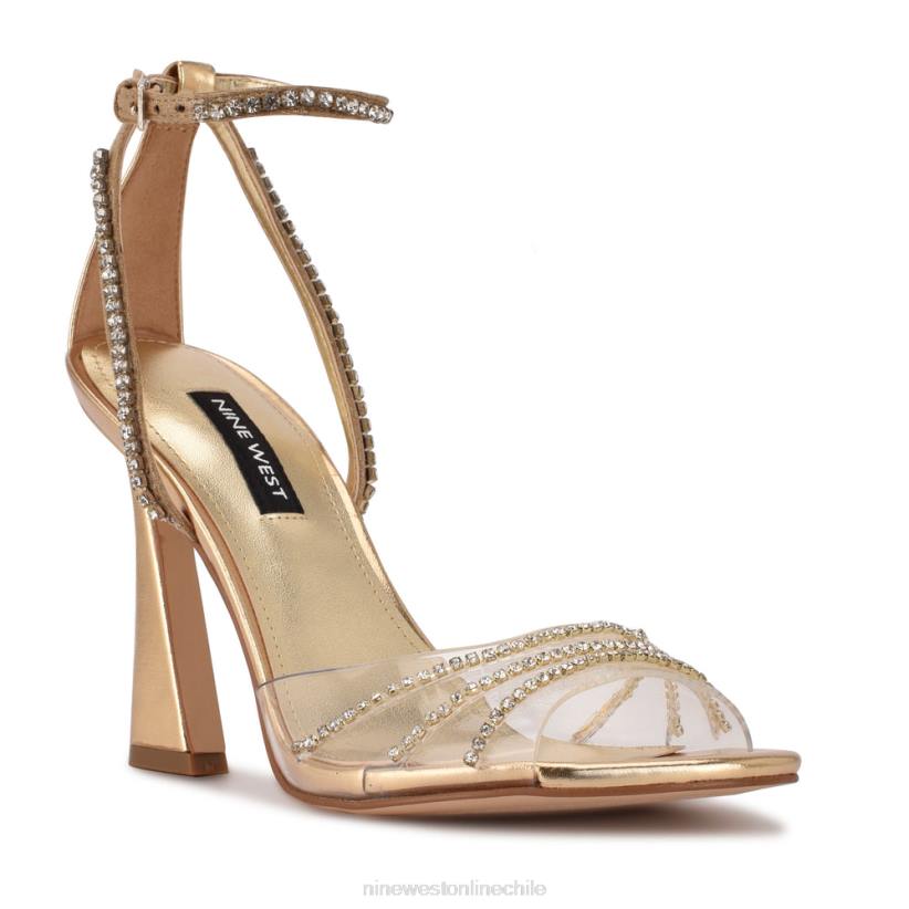 Nine West sandalias de tacón clase 2Z2T1827 oro/cristal transparente Nine West chile outlet