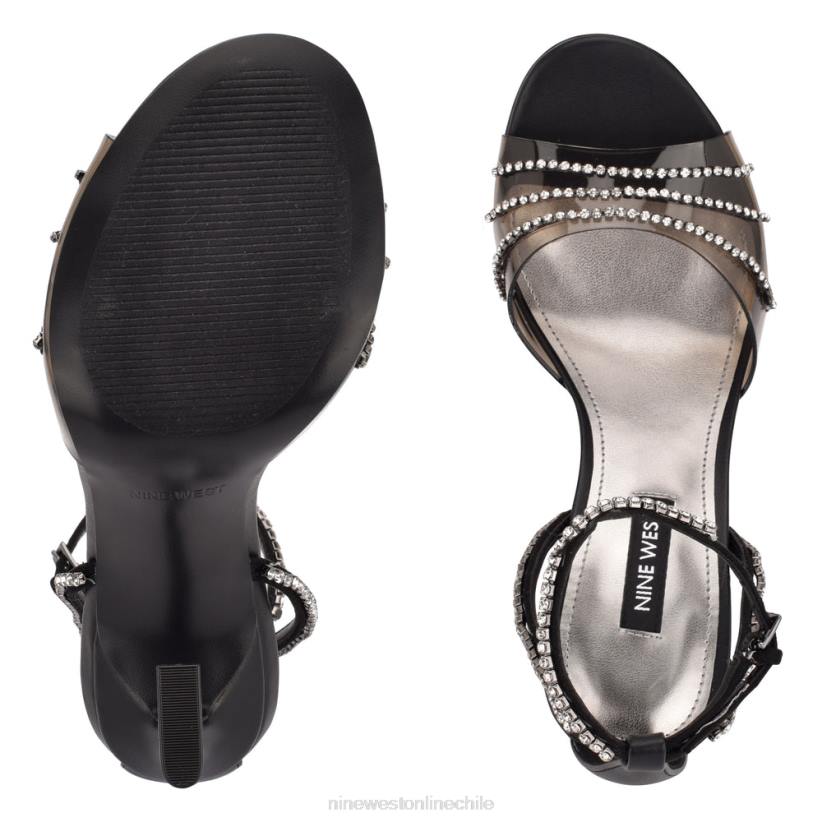 Nine West sandalias de tacón clase 2Z2T1828 negro/cristal ahumado Nine West cartera negra