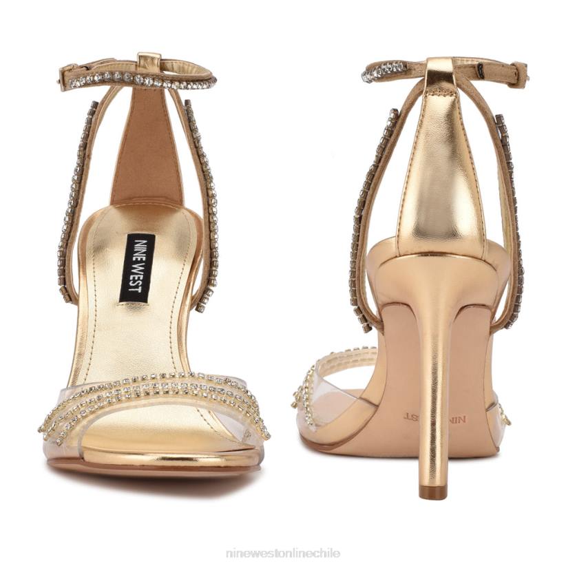 Nine West sandalias de tacón clase 2Z2T403 oro/cristal transparente Nine West zapatillas chile