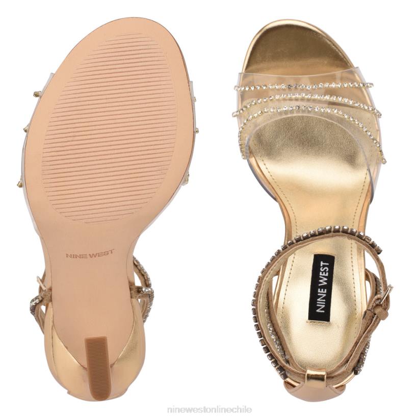 Nine West sandalias de tacón clase 2Z2T403 oro/cristal transparente Nine West zapatillas chile