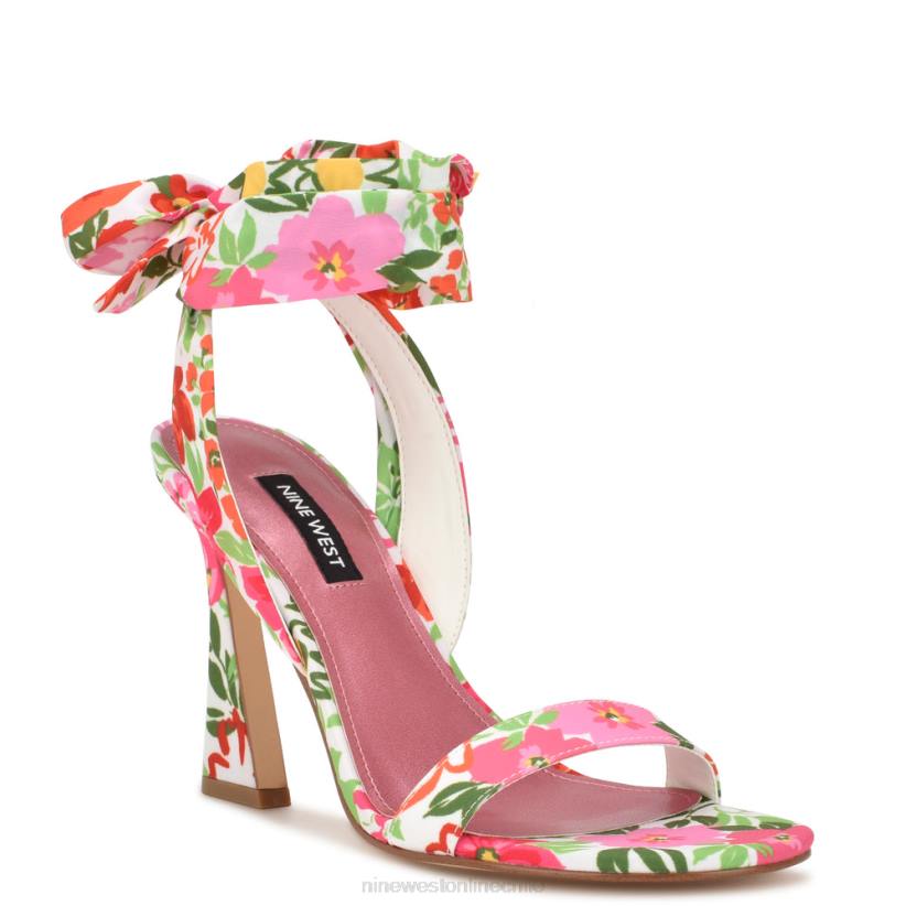 Nine West sandalias de tacón con diseño cruzado Kelsie 2Z2T183 rosa multi jardín floral Nine West chile outlet