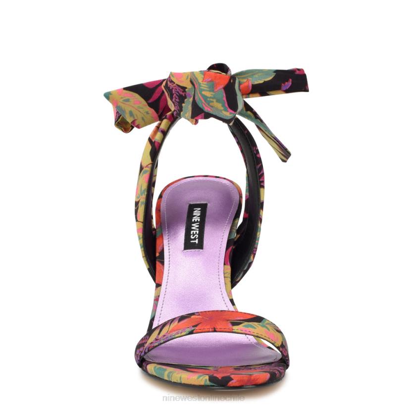 Nine West sandalias de tacón con diseño cruzado Kelsie 2Z2T184 floral multitropical negro Nine West cartera negra