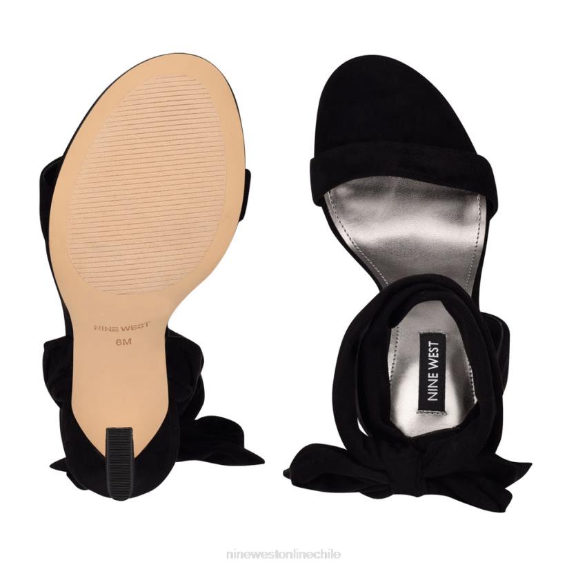 Nine West sandalias de tacón con diseño cruzado Kelsie 2Z2T2038 ante negro Nine West cartera negra