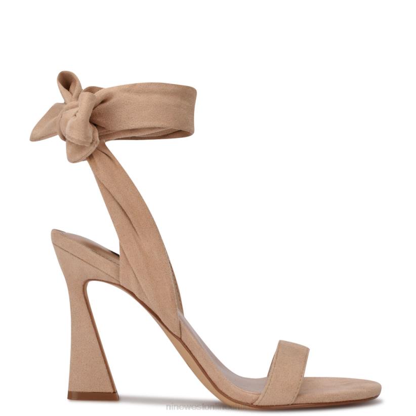 Nine West sandalias de tacón con diseño cruzado Kelsie 2Z2T624 gamuza beige Nine West sandals