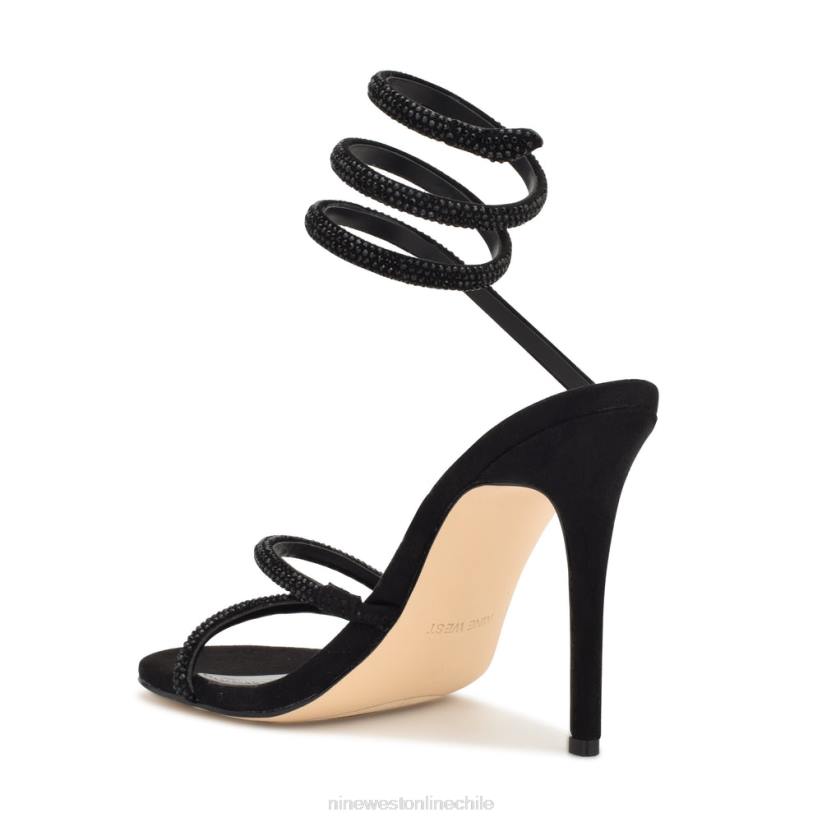 Nine West sandalias de tacón con diseño cruzado Maskil 2Z2T292 ante negro Nine West cartera negra