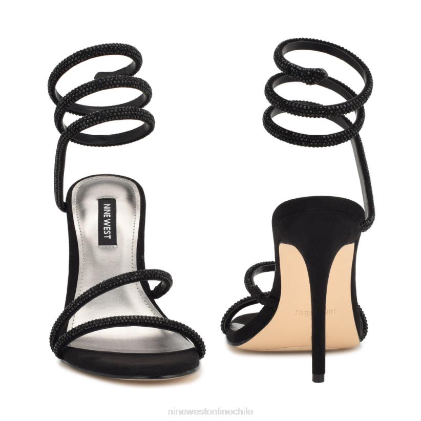 Nine West sandalias de tacón con diseño cruzado Maskil 2Z2T292 ante negro Nine West cartera negra