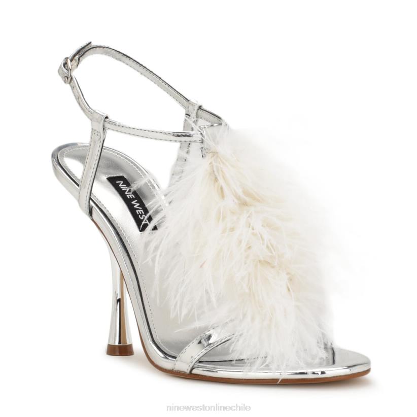 Nine West sandalias de tacón con tira en el tobillo 2Z2T1749 plata/blanco Nine West chile outlet