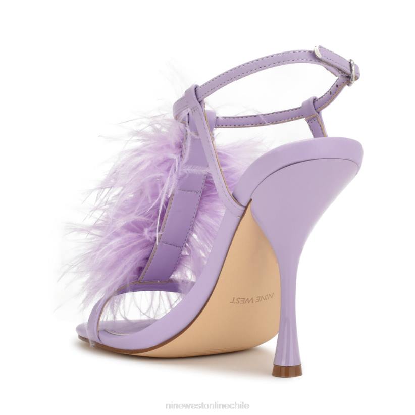 Nine West sandalias de tacón con tira en el tobillo 2Z2T1750 violeta claro Nine West cartera negra