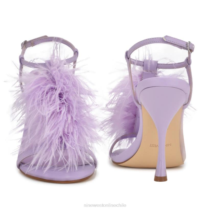 Nine West sandalias de tacón con tira en el tobillo 2Z2T1750 violeta claro Nine West cartera negra