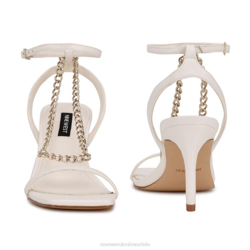 Nine West sandalias de tacón con tira en el tobillo 2Z2T562 blanco Nine West cartera negra