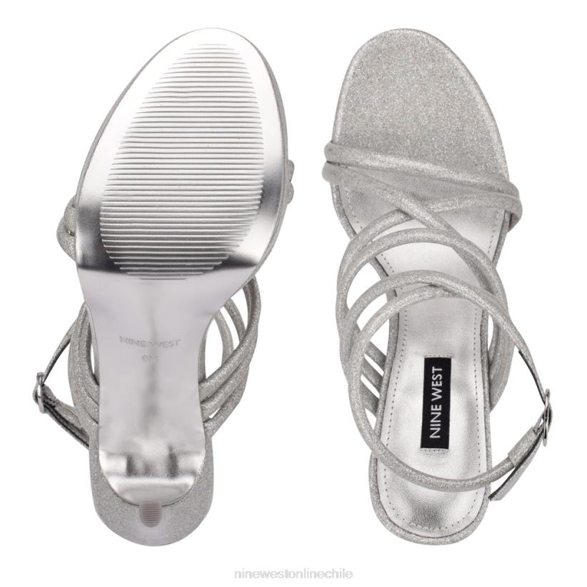Nine West sandalias de tacón con tira en el tobillo Lexy 2Z2T1942 plata iridiscente Nine West cartera negra