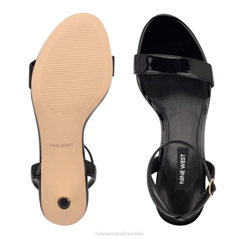 Nine West sandalias de tacón con tira en el tobillo anny 2Z2T1866 charol negro Nine West sandals