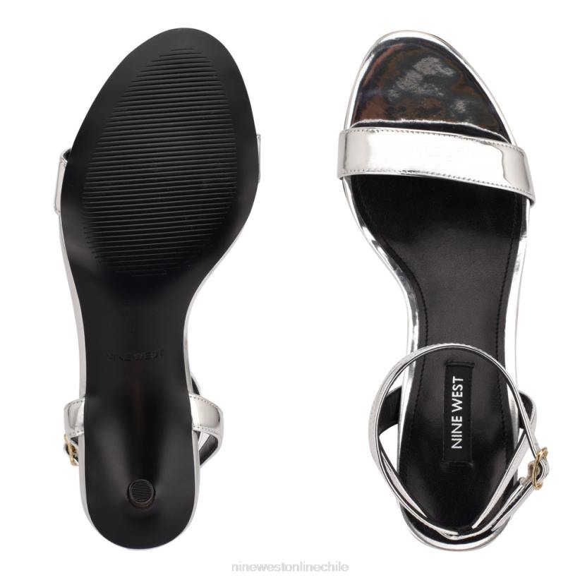 Nine West sandalias de tacón con tira en el tobillo anny 2Z2T456 espejo plateado metalizado Nine West sandals
