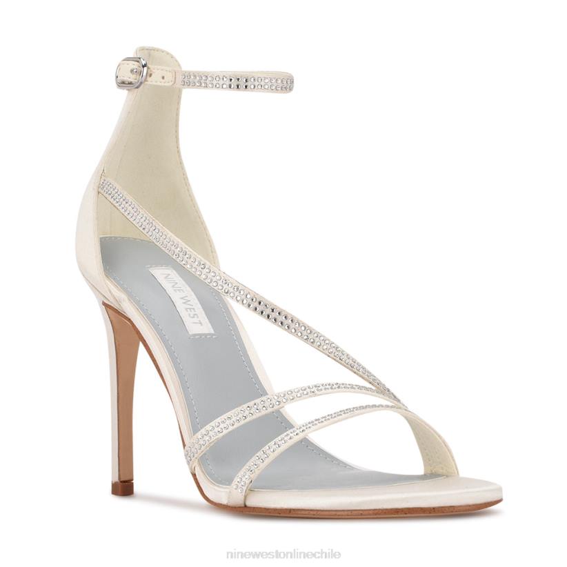 Nine West sandalias de tacón con tira en el tobillo irelynn 2Z2T464 satén blanco Nine West chile carteras