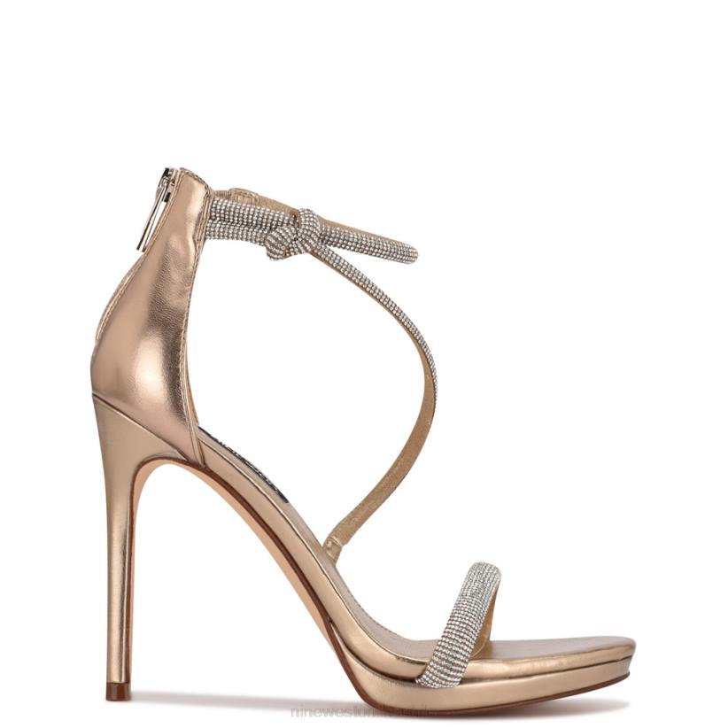 Nine West sandalias de tacón con tiras lavern 2Z2T1896 cuero bronce Nine West sandals