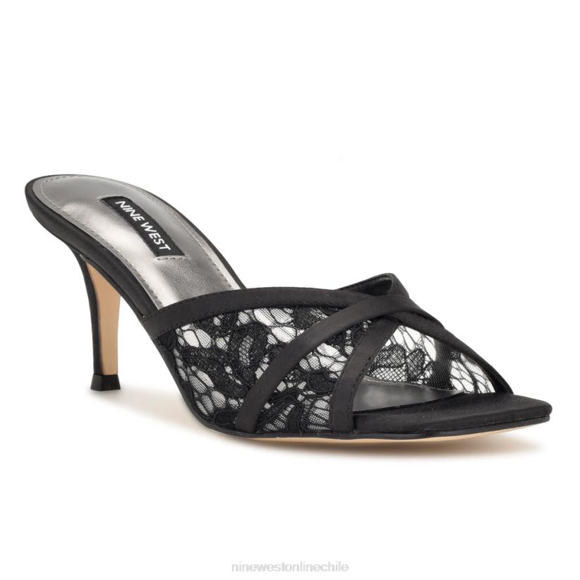 Nine West sandalias de tacón delicado 2Z2T240 encaje negro Nine West sandals