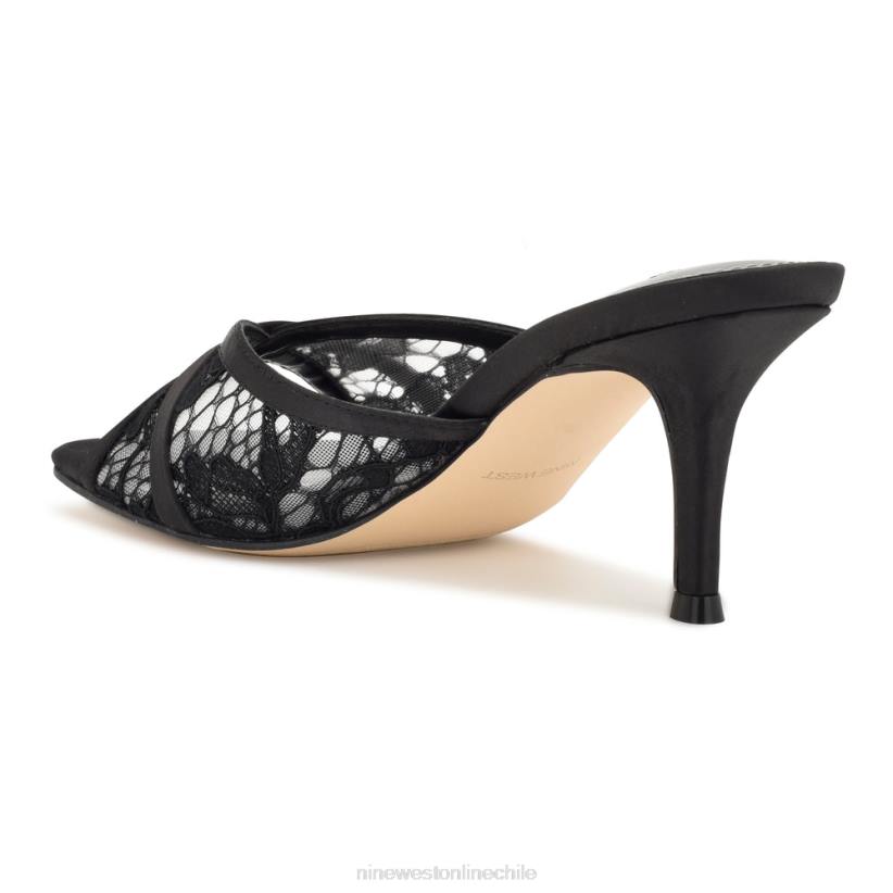 Nine West sandalias de tacón delicado 2Z2T240 encaje negro Nine West sandals