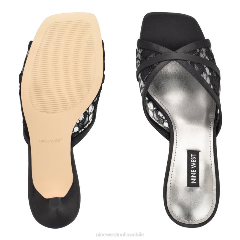 Nine West sandalias de tacón delicado 2Z2T240 encaje negro Nine West sandals