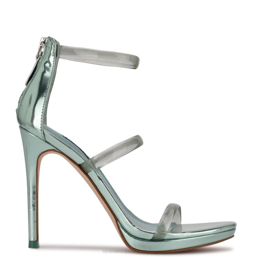 Nine West sandalias de tacón leah 2Z2T1938 menta metalizada Nine West sandals