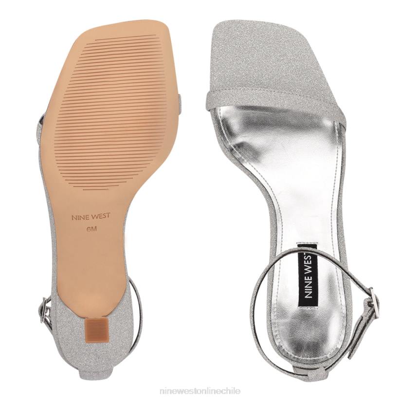 Nine West sandalias de tacón maduras 2Z2T2005 brillo plateado Nine West zapatillas chile
