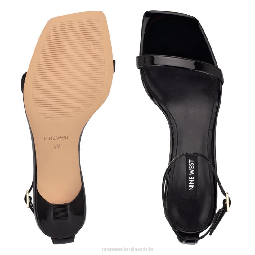 Nine West sandalias de tacón maduras 2Z2T2007 charol negro Nine West chile outlet
